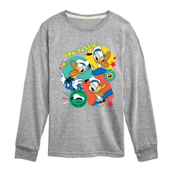 Disney - Donald Duck Sticker Look - Toddler & Youth Long Sleeve Graphic T-Shirt