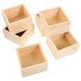 thumbnail image 2 of 6pcs Unfinished Wooden Box Rustic Small Square Wooden Box Craft Organizer Container Box, 2 of 9