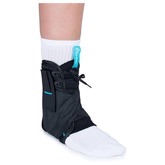 FormFit Ankle Brace with Figure 8 Strapping | For Post Injury or Preventive Use in Basketball, Soccer, Football| Lightweight Material | Quick Lace Up & Inversion/Eversion Control | (Large)