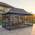thumbnail image 2 of COBIZI 10x20 Gazebo Tent Outdoor Pop up Gazebo Canopy Shelter with Mosquito Netting, Dark Gray, 2 of 4