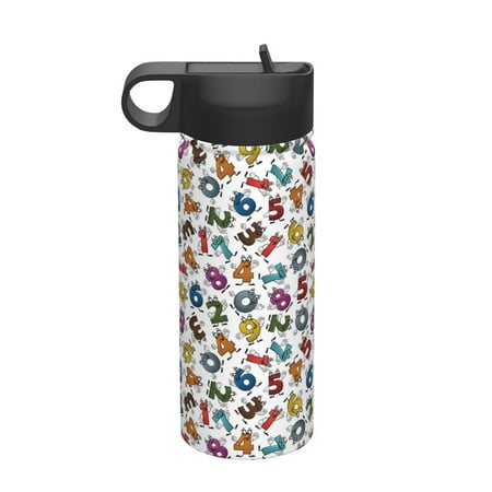 

Tideii Colorful Numbers for 18OZ Insulated Space Bottle Stainless Steel Water Cup with Straw Suitable for Outdoor Sports Unisex