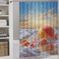 thumbnail image 3 of Juicy Peach Shower Curtain Fabric Bathroom Decor with Hooks, 3 of 8