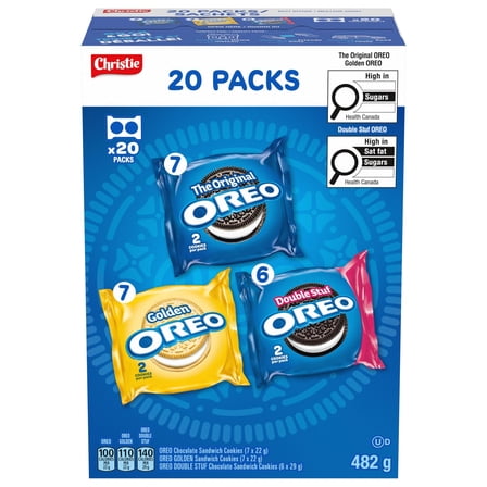 Oreo Sandwich Cookies, Variety Snack Packs, 482G
