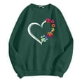 thumbnail image 4 of Luwomo Womens Dog Mom Sweatshirts Heart Dog Paw Print Colorblock Long Sleeve Crewneck Casual Cute Sweatshirt,A-Green,L, 4 of 5
