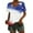 512_Blue, variant on HEILAU American Flag Graphic T Shirts for Women Independence Day Vintage Print Floral Casual V Neck T Shirt Patriotic Tops