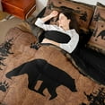 thumbnail image 4 of Feelyou Wildlife Bear Bedding Comforter Set 7pcs, Brown Rustic Cabin Queen Bedding Sets, 4 of 8