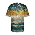 thumbnail image 4 of NuoCaiYun Women's Short Sleeve T-Shirts Summer Crewneck Tops Abstract Graphic Tee Casual Loose Fit Blouses Plus Size, 4 of 6