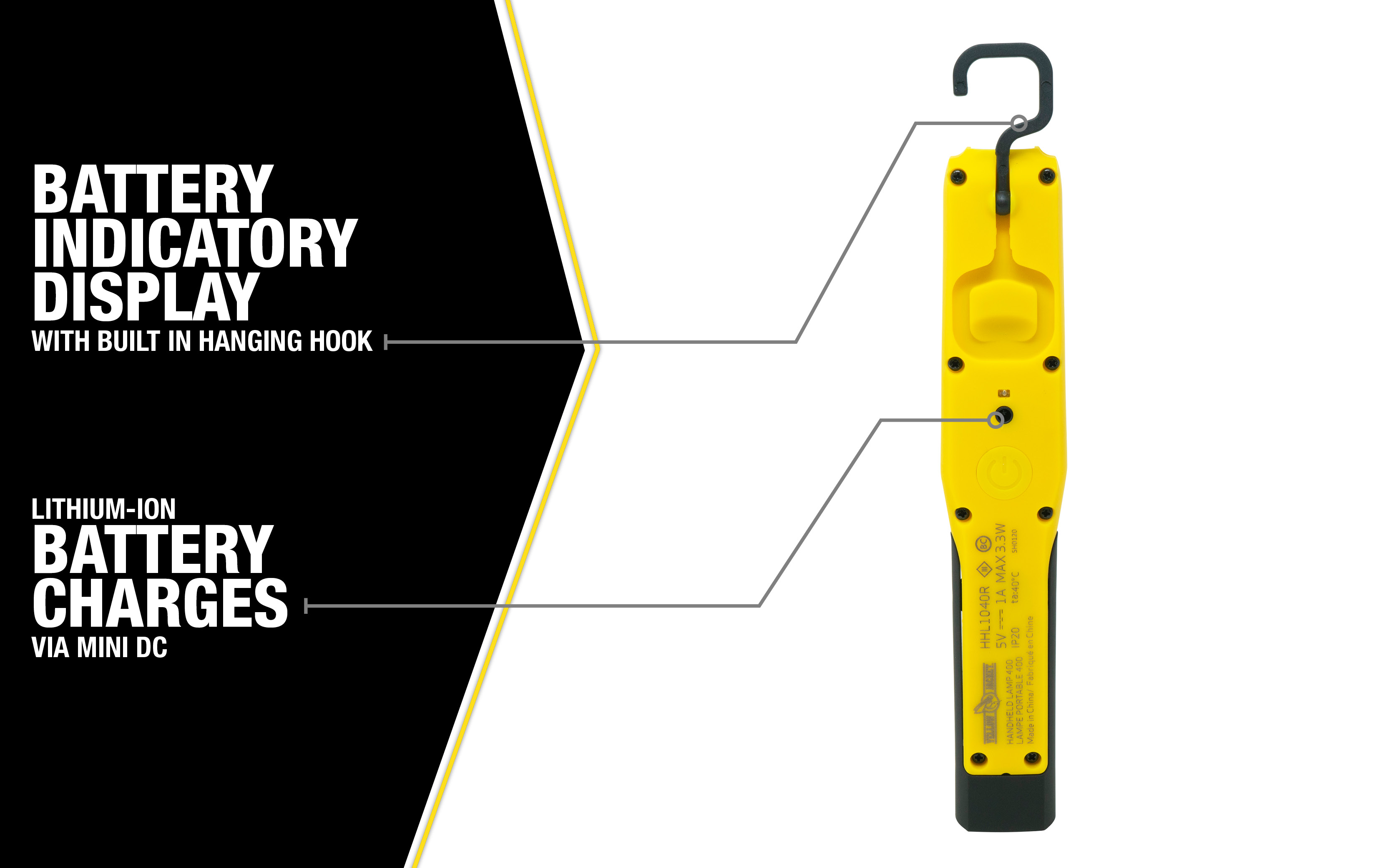 Yellow Jacket 400 Lumen Rechargeable Handheld Light