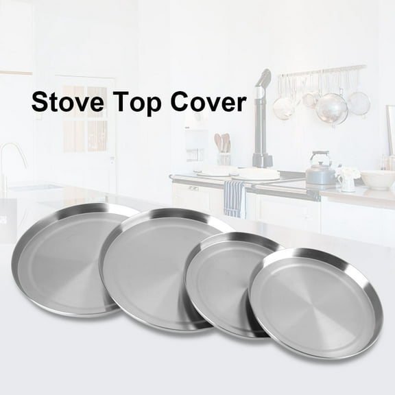 Electric Stove Burner Covers, Stainless Steel Round Kitchen Stove Top Burner Covers Cooker , Set of 4, 2pcs 8.3" and 2pcs 6.7"