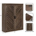thumbnail image 2 of Kate and Laurel Mezzeta Decorative Modern Two-Door Floating Wall Cabinet, 28 x 22 x 6.5, Natural Wood, Decorative Versatile Storage Cabinet Made from Solid Mango Wood with Slatted Chevron Design, 2 of 8