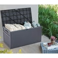 thumbnail image 3 of SUNCROWN Outdoor Storage Deck Box 120 Gallon Gray Wicker Pattern Container Cabinet Garden Patio Furniture, 3 of 4