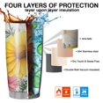 thumbnail image 7 of 20 Oz Flowers and Butterflies Coffee Tumbler Double Wall Insulated Stainless Steel Water Bottle | Metal Reusable Thermoses Flask with Cup Cap | Leak & Sweat Proof with Anti-Dust Lid, 7 of 7