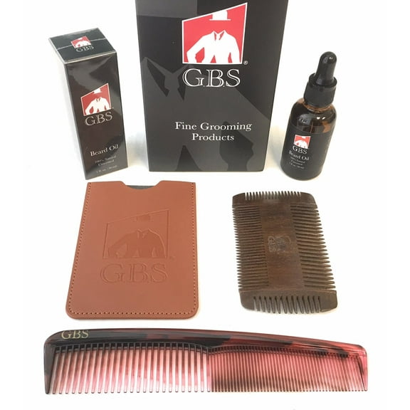 G.B.S Grooming beard Kit Sandalwood Comb, Unscented Beard Oil, Professional Dressing - Pack Of 4