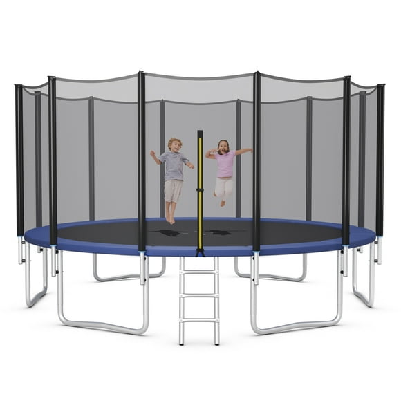 Gymax 16 FT Outdoor Trampoline Bounce Combo W/Safety Closure Net Ladder