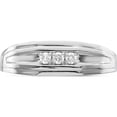 thumbnail image 5 of Sterling Silver Rhodium Plated Diamond Men's Ring (Size 10) Made In India qr5052-10, 5 of 5