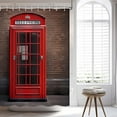 thumbnail image 5 of Telephone Booth Shower Curtain London Streets UK Red Brick Shower Curtain Retro Romantic England City Scenery Old Street Vintage Building Bathroom Decor Set with 12 Hooks 72x72 Inches, 5 of 6