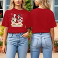 thumbnail image 2 of T Shirts for Womens Short Sleeve Crewneck Tops Cartoon Print Casual Summer Fun Daily Tees Red XL, 2 of 6