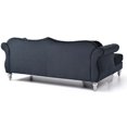 thumbnail image 4 of Passion Furniture Hollywood 81 in. Black Velvet Chesterfield Sectional Sofa with 2-Throw Pillow, 4 of 5