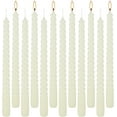 thumbnail image 2 of NestE - 10 Inch Ivory Spiral Taper Candle Set of 12 Pack Unscented Dripless Candlesticks for Valentine's Day,Dinner,Party,Brithday,Wedding,Christmas,and Home Decoration, 2 of 16