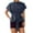 Navy, variant on Essentials Womens Tees Tops Basic Shirts Summer Short Sleeve Casual Tie Front Breathable Round Neck Dressy Blouse Black L