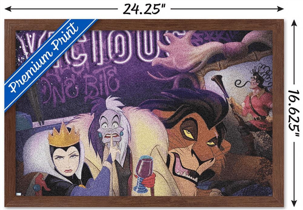 Disney Villains - Vicious Wall Poster, 14.725" x 22.375", Framed