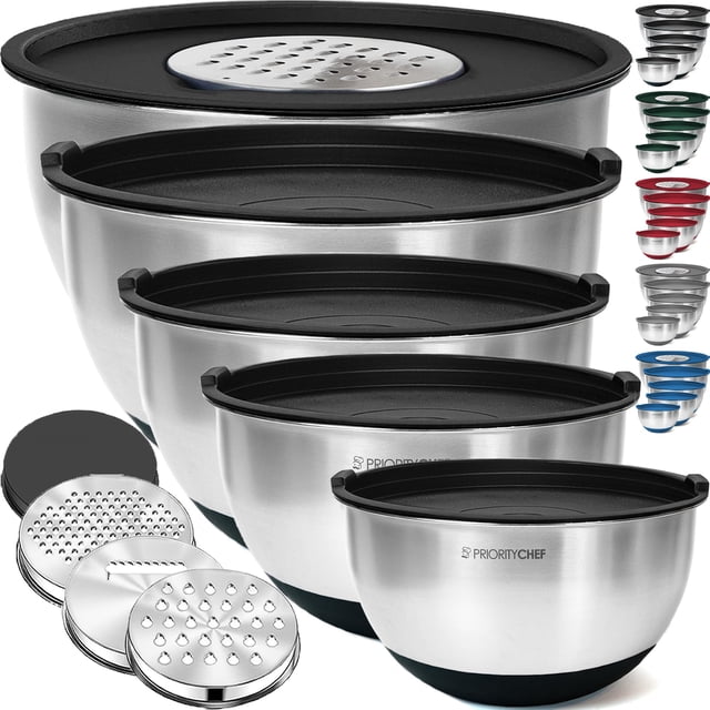 Juego de 5 bowls para mezclar de acero inoxidable Priority Chef