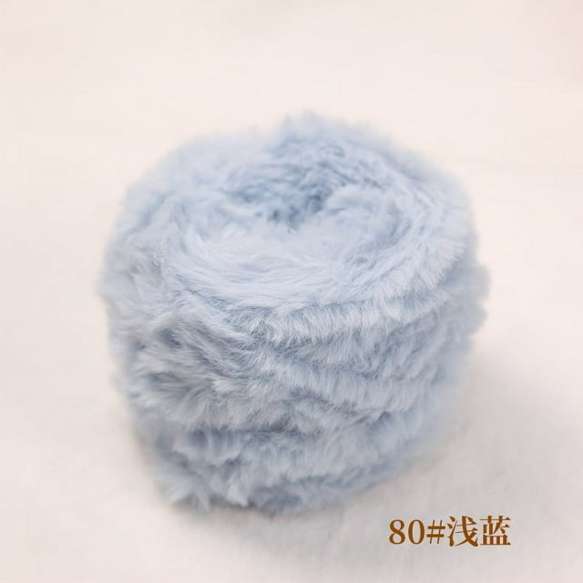 Zhuge Hilo de chenilla grueso para tejer voluminosos y esponjosos, hilo de chenilla suave y esponjoso, 100 g, azul claro