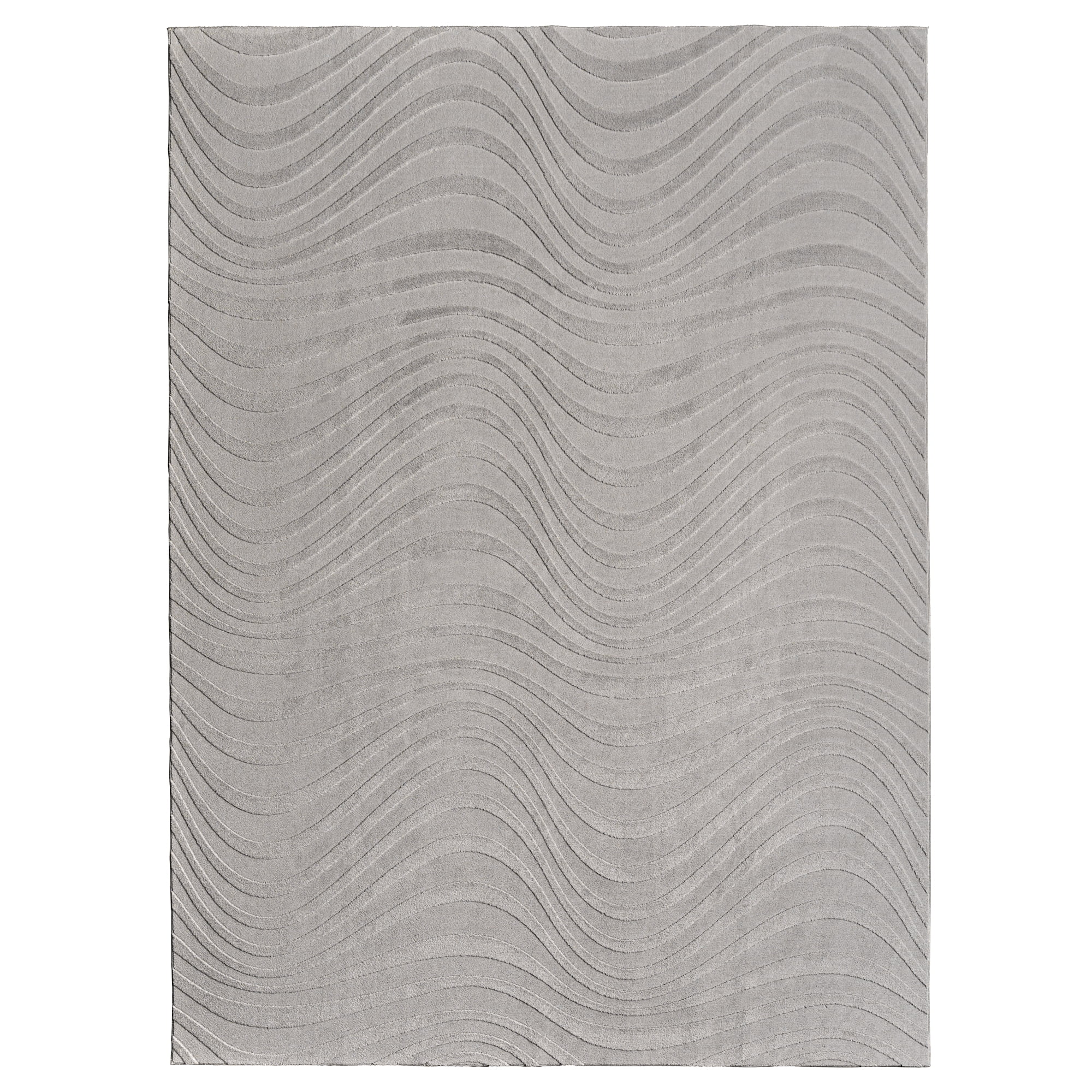 Vida Lomira Shag Striped Gray Area Rug, 5x8