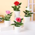 thumbnail image 5 of Jubilant  Artificial Potted Plant Faux Rose Decoration Artificial Potted Rose Faux Flower Bonsai for Home Office Decor Maintenance-free Indoor for Photography, 5 of 8