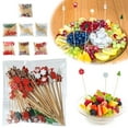 thumbnail image 3 of QHUDLV 100PACK Christmas Cocktail Picks,Merry Christmas Food Appetizer Skewer Toothpicks,Vintage Themed Toothpicks Xmas Decoration, 3 of 9