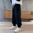 thumbnail image 5 of Gunia Little Boys Sweatpants Joggers Casual Jogger Pants Fall Soft Blend Elastic Waistband Activewear Long Trousers Kids Street Style Athletic Pants Black 5-6 Years, 5 of 6