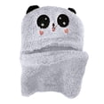 thumbnail image 4 of VNKIDY Girls Boys Earflap Hats Kids 2-in-1 Hood With Attached Scarf Plush Warm Pullover Hat For Winter Outdoor Daily Wear Grey, 4 of 4