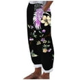 thumbnail image 2 of SELONE Independence Day Womens Wide Leg Pants Petite Plus Size with Pockets Holiday Wear Black S, 2 of 4