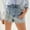 Light Blue, variant on uublik Lounge Shorts Women with Pockets Super Soft Pull On Ripped Shorts Jeans Light Blue