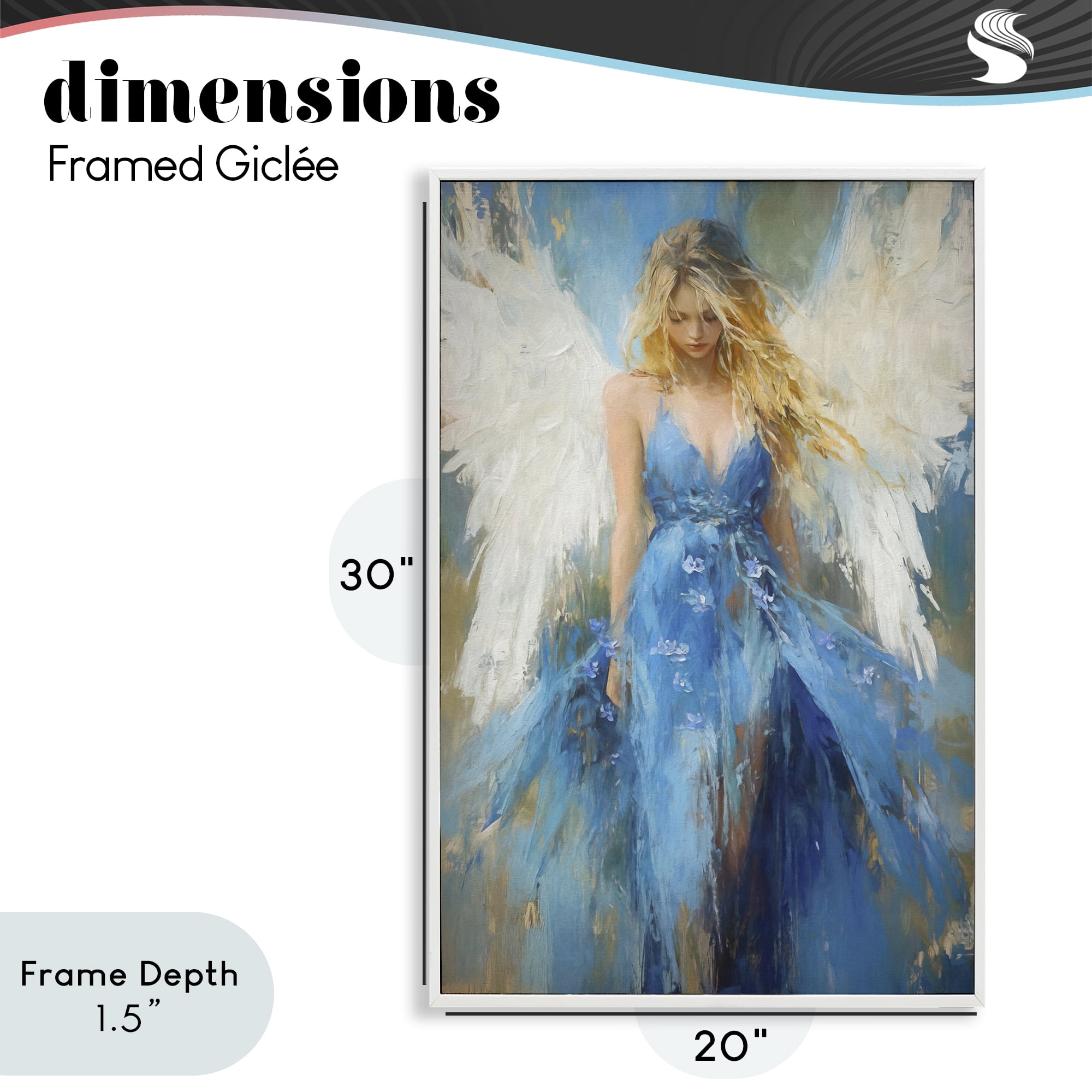 Stupell Industries Blue Flame of Hope White Framed Giclee Art, design by Tina LeCour
