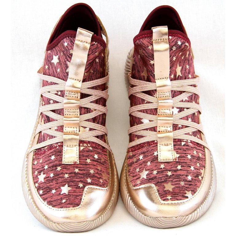 Womens Lightweight Sneaker Walking Fashion Shoes Glitter Rose Gold All Sizes