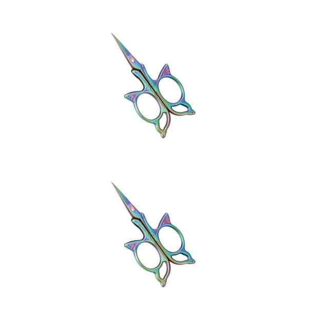 Kenally Tijeras de costura profesionales de acero inoxidable para sastres y costura, tijeras de bordado duraderas de colores 2Conjunto