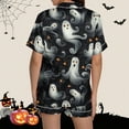 thumbnail image 7 of Hvot&aat Halloween Pajamas Women Sets Silk Satin Ghost Graphic Cute Sleepwear Short Sleeve Shirts and Shorts Sets, 7 of 7