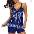 thumbnail image 3 of Sonducket Traje de baño de mujer Traje de baño de impresión Tank Top Dress Traje de baño Prendas para la parte del cuerpo Azul XL, 3 of 6