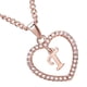 thumbnail image 5 of Collar con colgante de corazón de cristal de oro rosa 26 letras Qarigey, 5 of 5