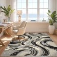 thumbnail image 3 of Design&I 8'x10' Washable Area Rug Snag-Free Large Under Painterly Splash Marbled Motion Pile Covering for Dining Room, Large Office, Lounge, 3 of 7