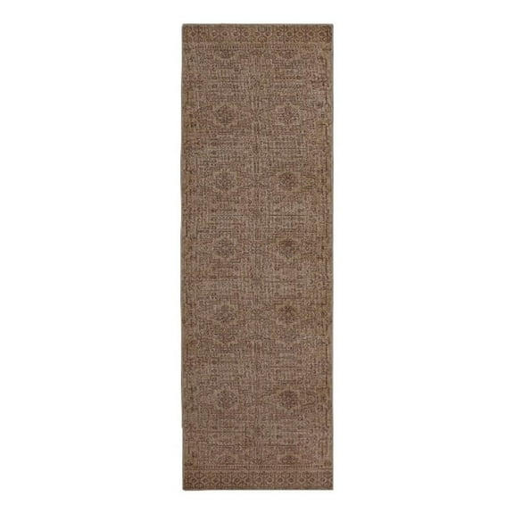 Linon Dillon Sylvester Sand and Beige 2'6" X 8' Runner Rug