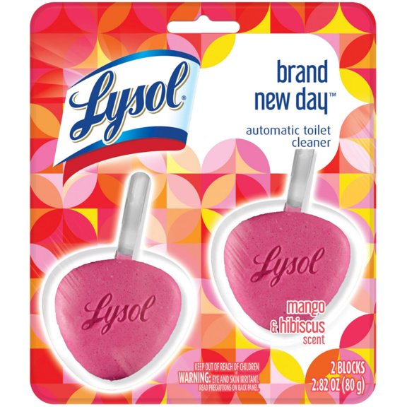 Lysol Automatic Toilet Bowl Cleaner Brand New Day Mango & Hibiscus, 2 Ea..