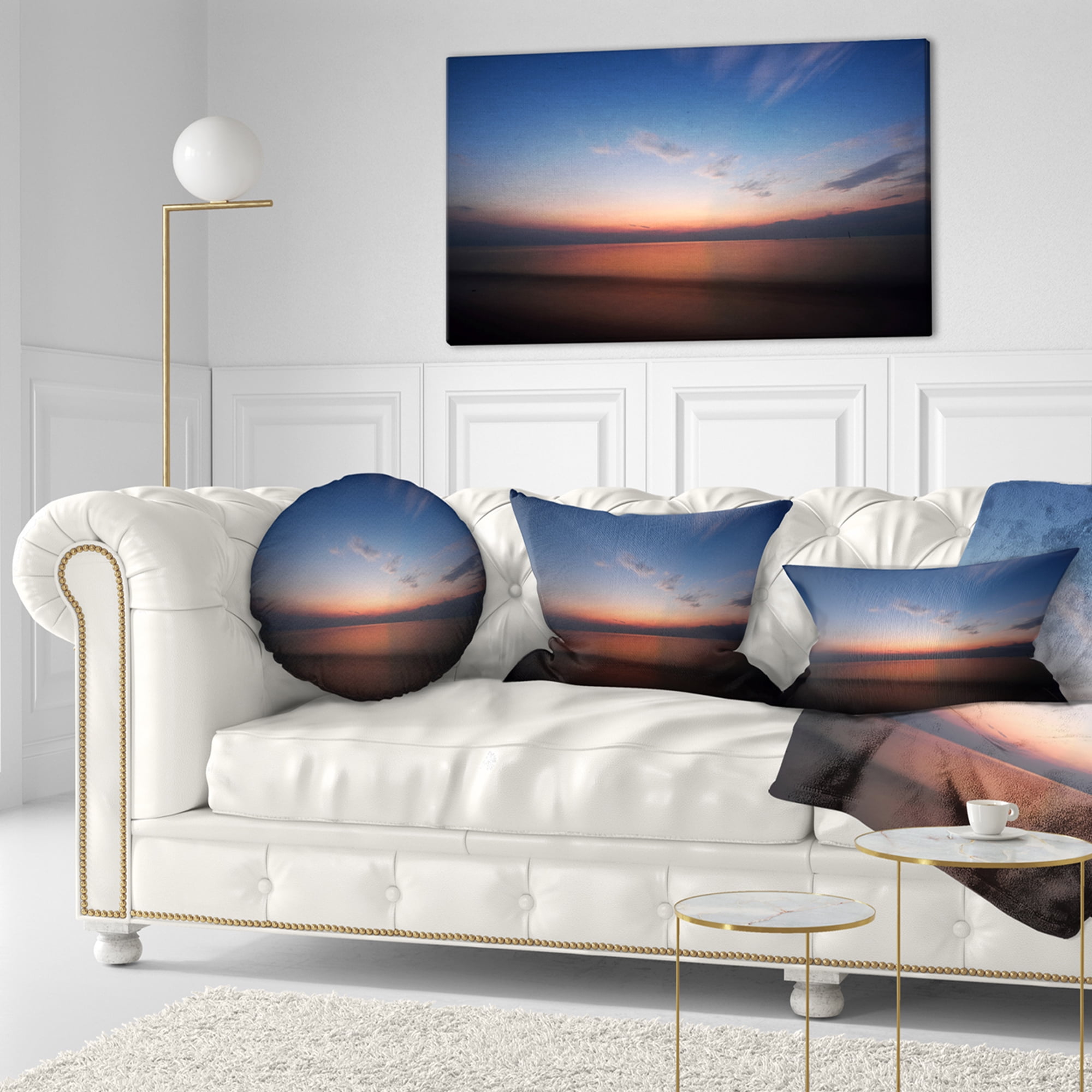Designart Ko Samui Sea Sunrise Panorama - Oversized Beach Throw Pillow - 12x20