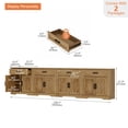 thumbnail image 2 of WAMPAT 126"W Large TV Stand,4-in-1 Farmhouse Entertainment Center with Storage Barn Door Cabinet,TV Console Table with Media Cabinet and Drawers for Living Room,Bedroom,Walnut, 2 of 7