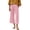 Pink, variant on Qiopertar Linen Pants for Women Casual Straight Leg Ankle-Length Trousers with Elastic Waist Spring Summer Solid Color Pocket Pants, White M