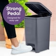thumbnail image 2 of Superio Slim Step On Pedal Plastic Trash Can, Waste Bin - 42 Qt, Onyx Grey, 2 of 5