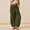 thumbnail image 3 of Fsahion Plus Size Casual Sweatpants for Womens Elastic Waist Solid Color Loose Elastic Waist Casual Wide Leg Trousers Bleak Deal on Clearance!, 3 of 8