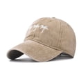 thumbnail image 4 of Vintage Washed Palm Tree Embroidered Baseball Cap ZDNIXIAN ,Adjustable Unisex Curved Brim Distressed Cotton Dad Hat, Casual Beach Vacation Sun Hat, One Size, 4 of 5