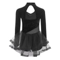 thumbnail image 6 of iiniim Lyrical Dance for Girls Sparkly Rhinestone Ballet Leotard with Wrap Skirts Modern Dancewear Black 6, 6 of 7